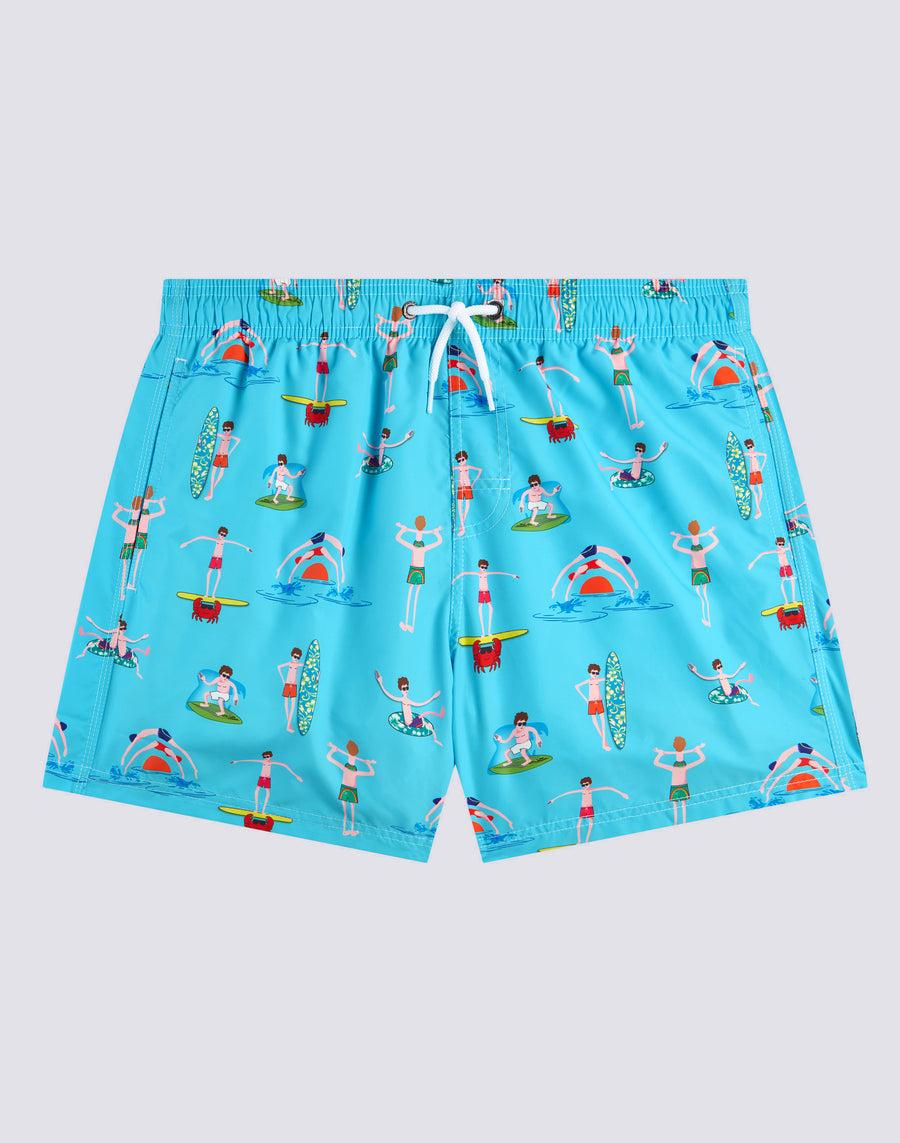 Sundek costume da bagno corto a vita elasticata microstampa beach boy m633bdrt4bg-006bg Promozione Limitata
