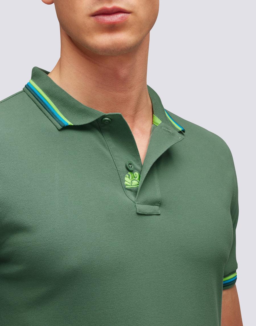 Sundek POLO BRICE IN COTONE PIQUET CON DETTAGLI TRICOLOR m779plj6500-a1601 Saldi Di Fabbrica