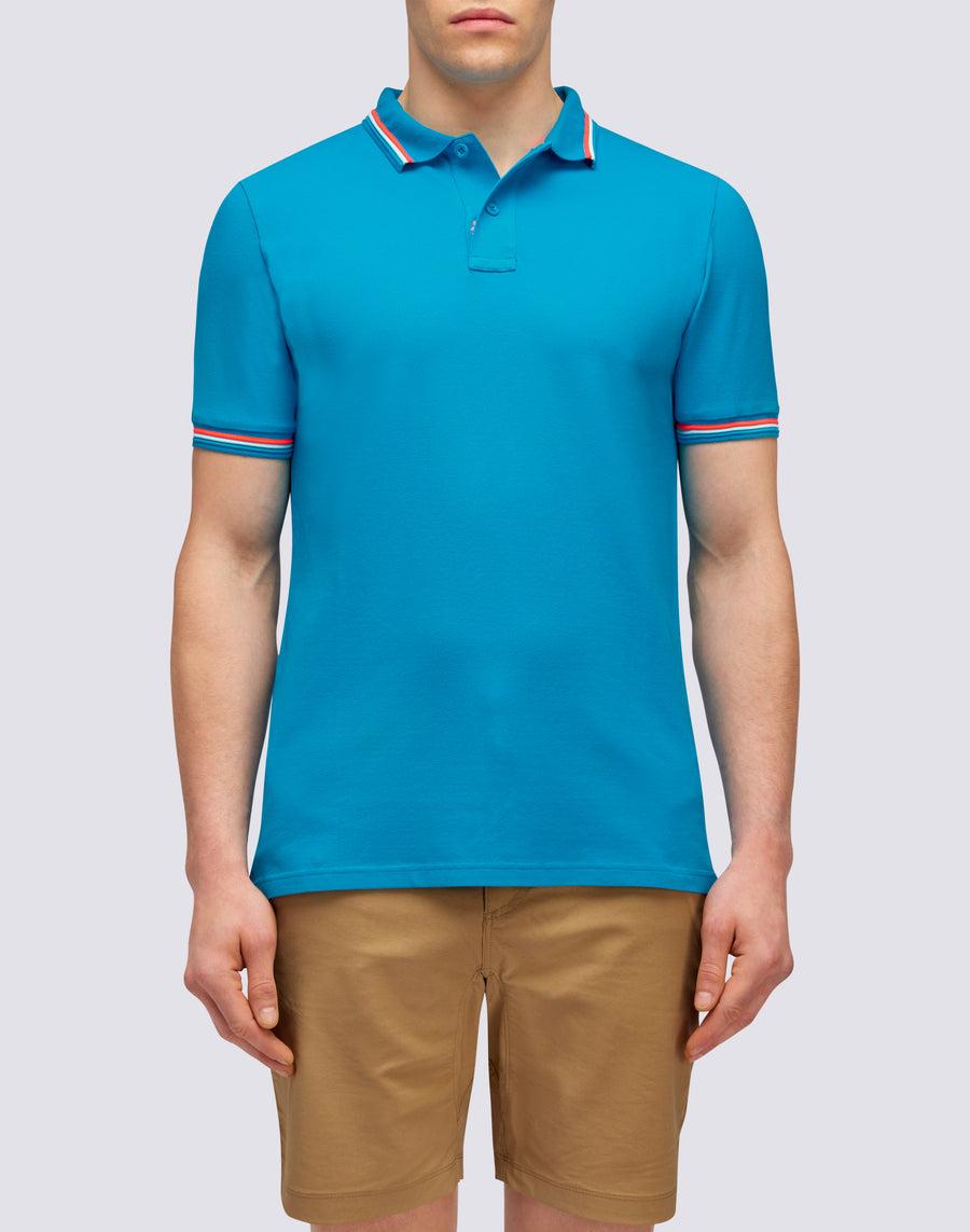 Sundek POLO BRICE IN COTONE PIQUET CON DETTAGLI TRICOLOR m779plj6500-67403 Nuova