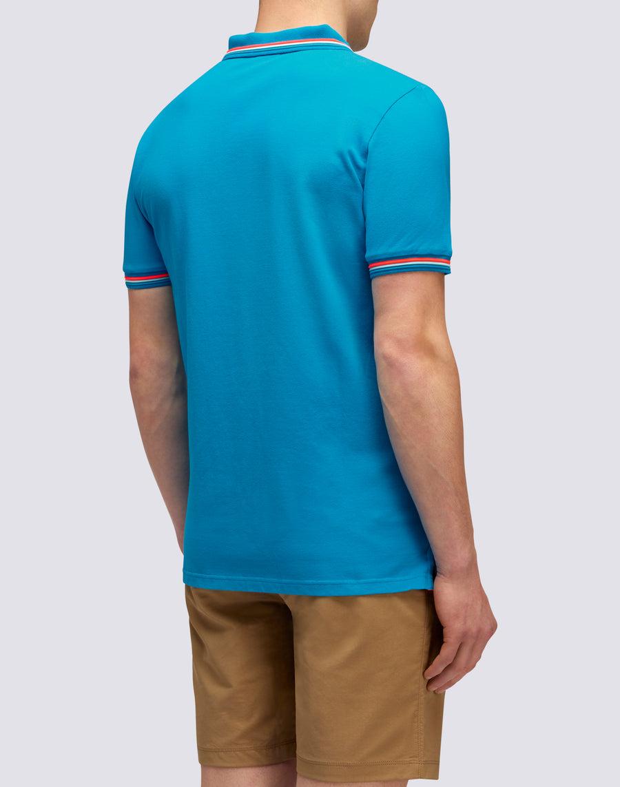 Sundek POLO BRICE IN COTONE PIQUET CON DETTAGLI TRICOLOR m779plj6500-67403 Nuova