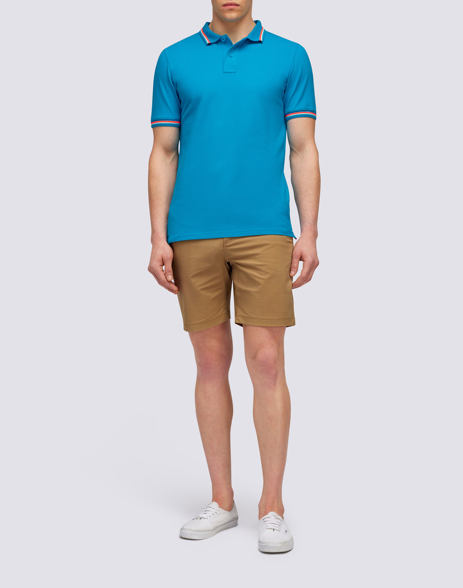 Sundek POLO BRICE IN COTONE PIQUET CON DETTAGLI TRICOLOR m779plj6500-67403 Nuova