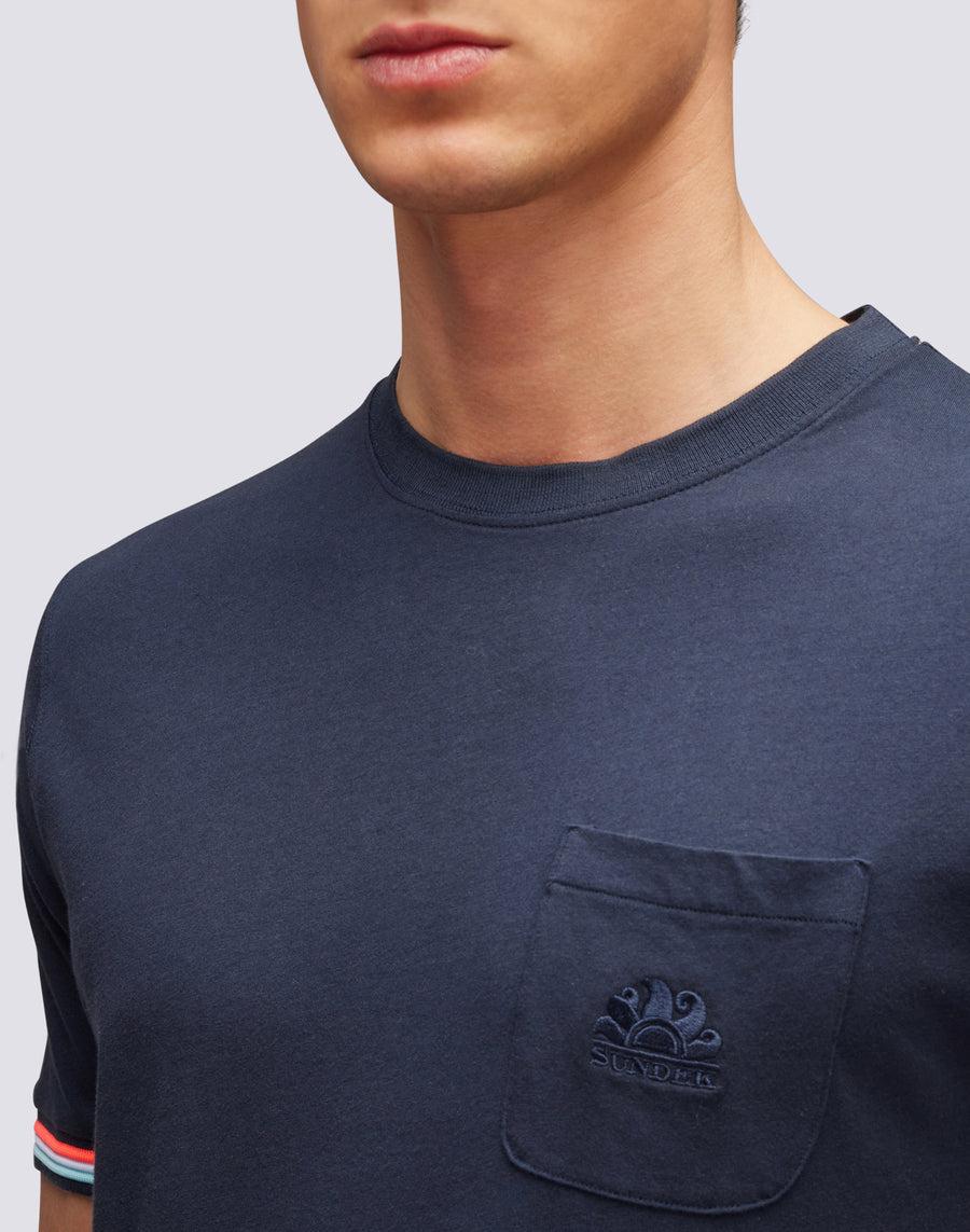 Sundek t-shirt finn girocollo con taschino M775TEJ7800-00724 In Vendita