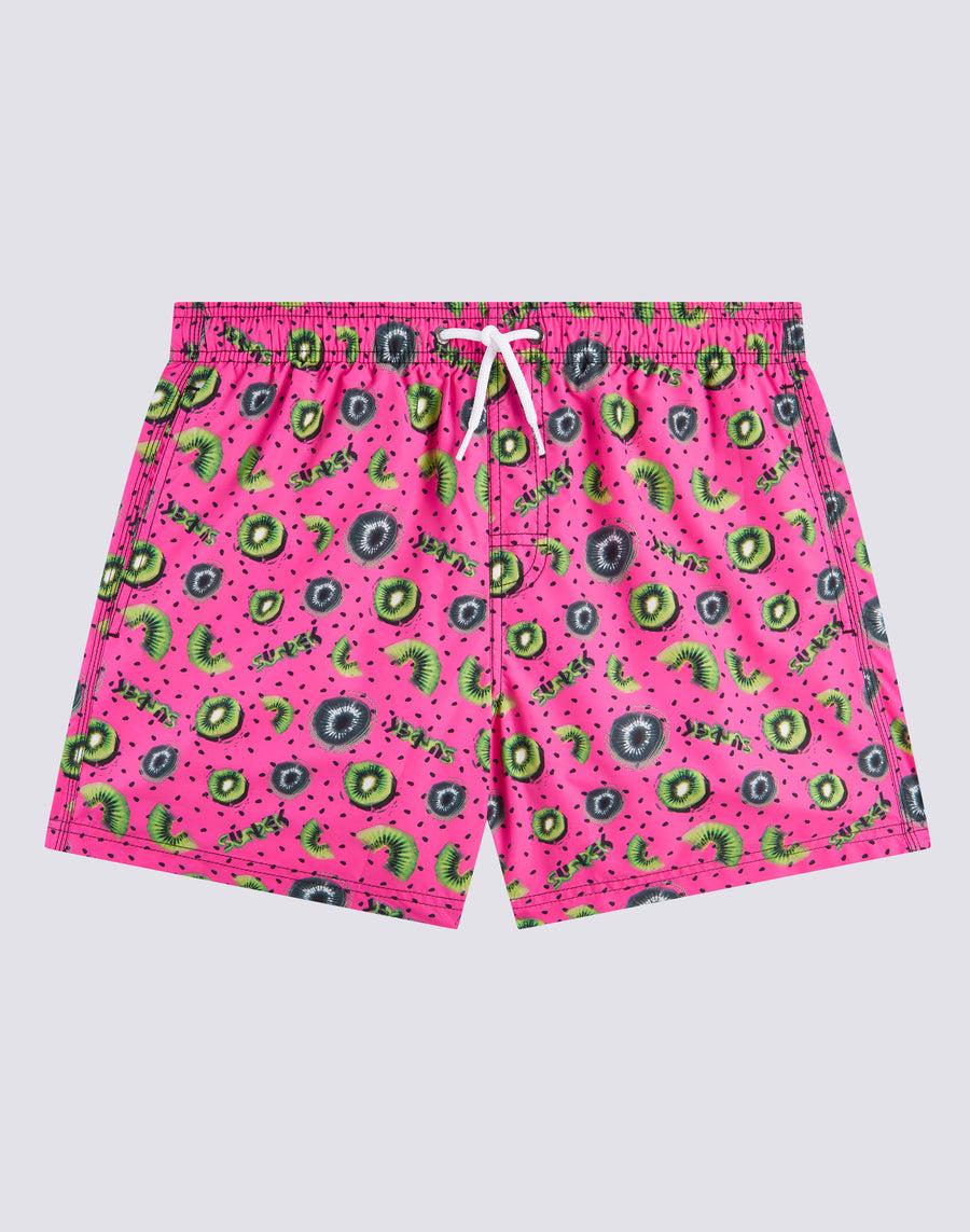 Sundek costume da bagno corto a vita elasticata microstampa kiwi boost m633bdrt4gu-082gu Nuova
