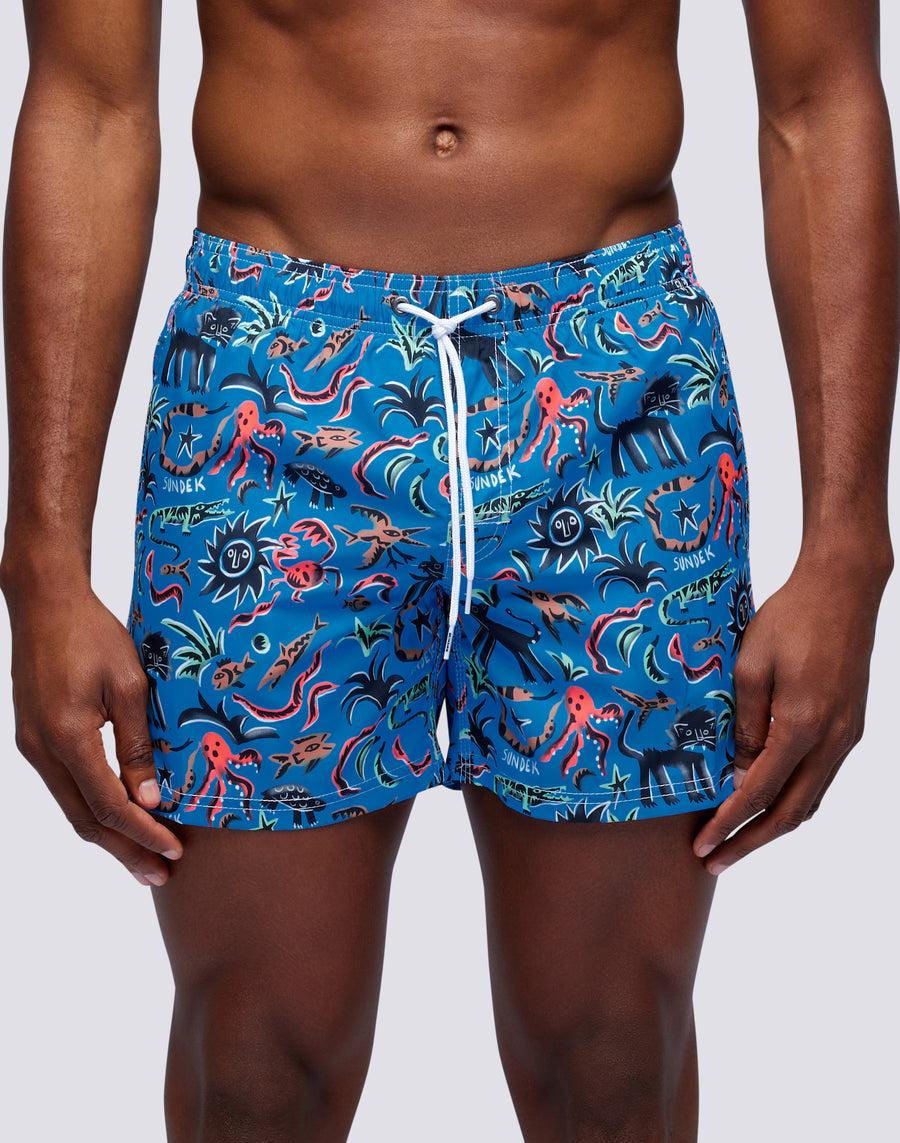Sundek costume da bagno corto vita elasticata stampa safari surprise repreve® m504bdrt3li-004li Negozi Online