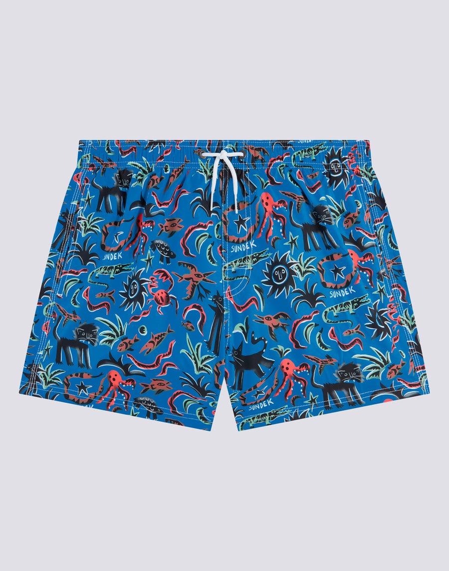 Sundek costume da bagno corto vita elasticata stampa safari surprise repreve® m504bdrt3li-004li Negozi Online