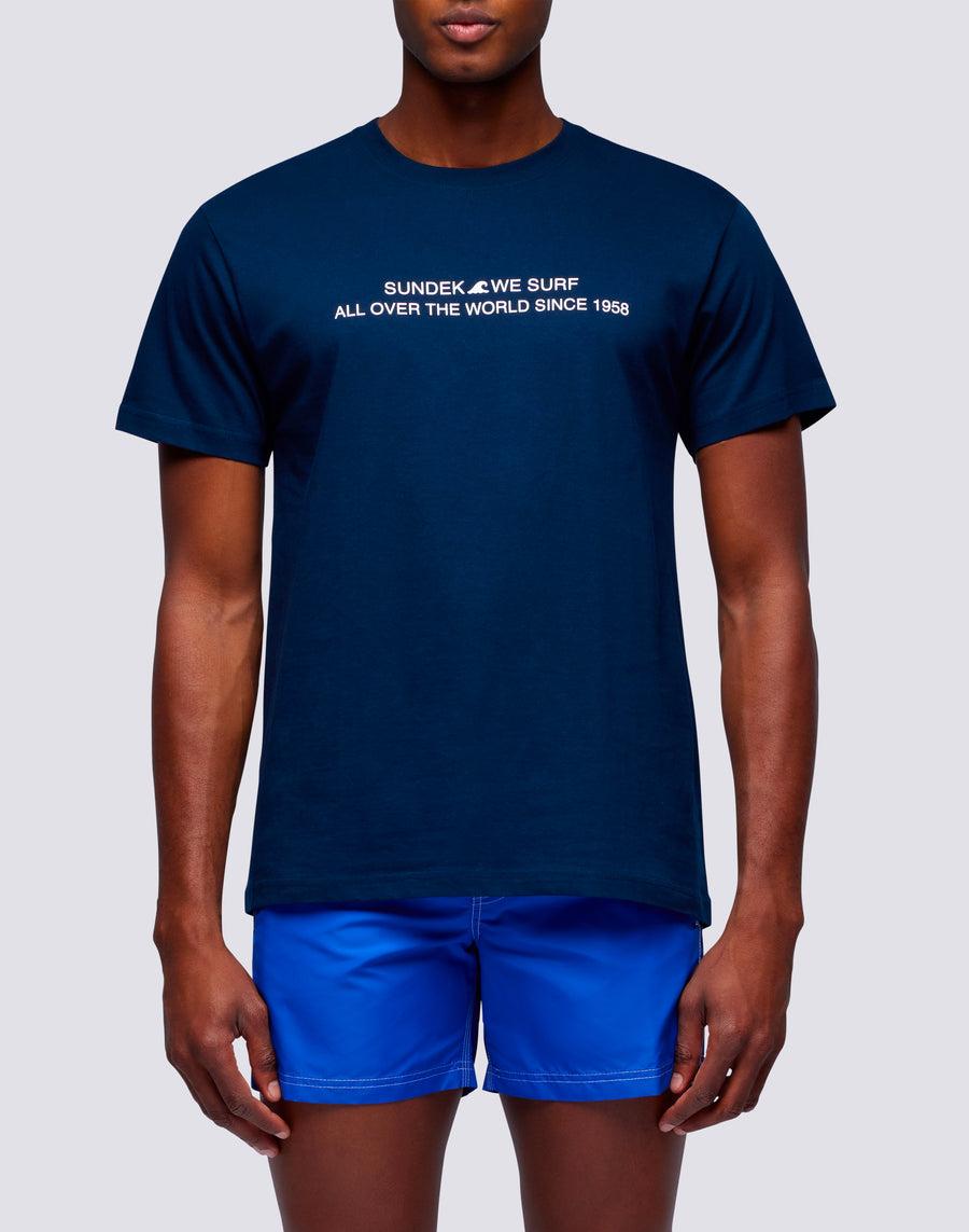 Sundek t-shirt uomo in cotone capsule flag m669tesj500-00600 Italia