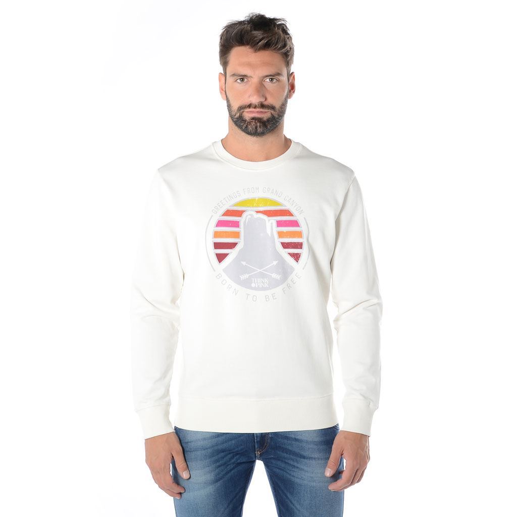 Think Pink Felpa Uomo Girocollo ss1902 Vendite Flash