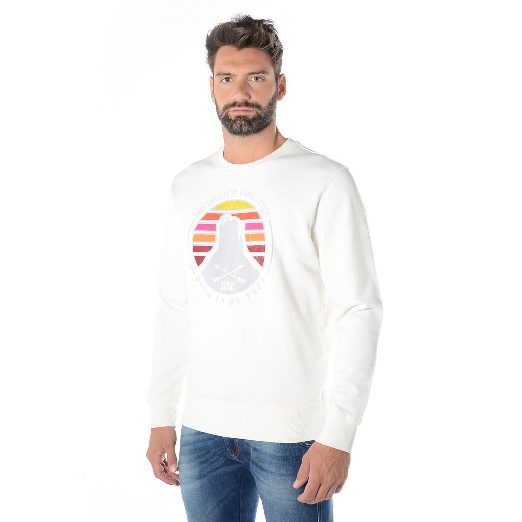 Think Pink Felpa Uomo Girocollo ss1902 Vendite Flash