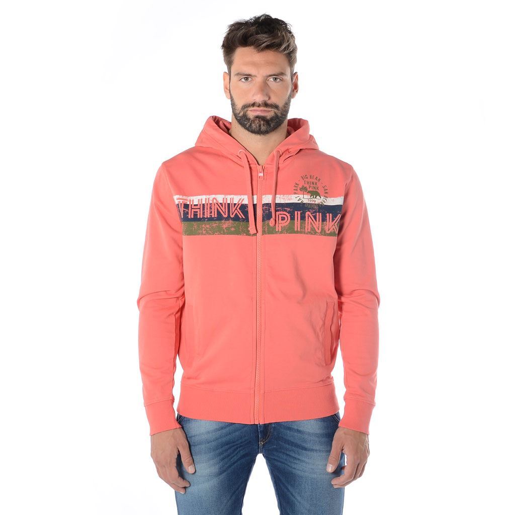 Think Pink Felpa Uomo Zip e Cappuccio ss1906 Negozio