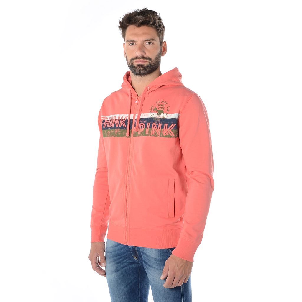 Think Pink Felpa Uomo Zip e Cappuccio ss1906 Negozio