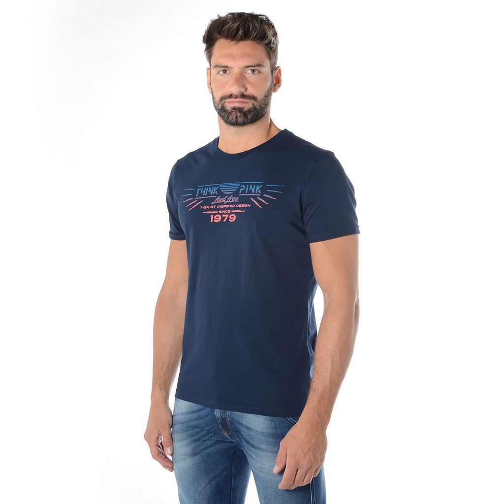 Think Pink T-shirt Uomo Manica Corta ss1902 Moda