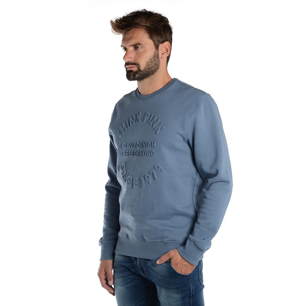 Think Pink Felpa Uomo Girocollo fw1801 Consegna Veloce