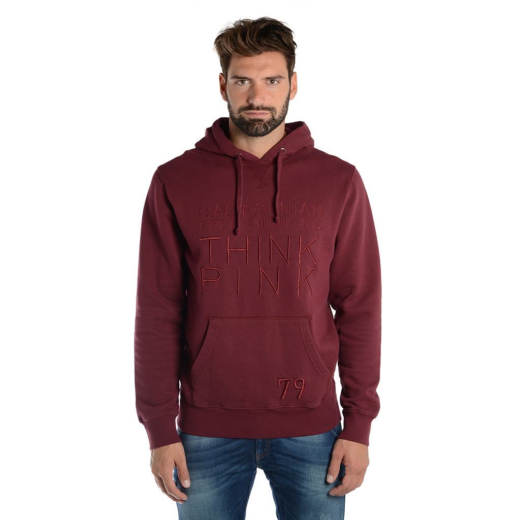 Think Pink Felpa Uomo con Cappuccio fw1802 Promozione Limitata