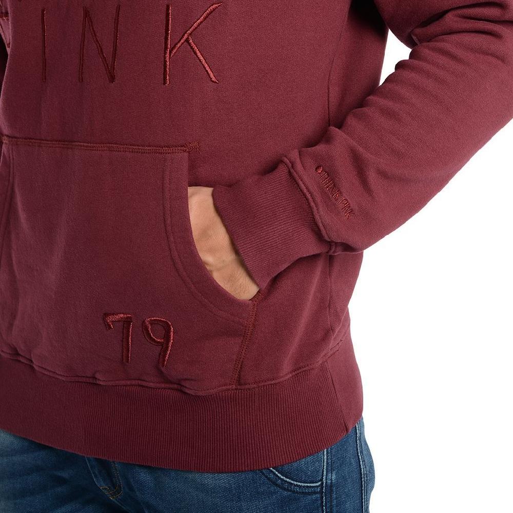 Think Pink Felpa Uomo con Cappuccio fw1802 Promozione Limitata