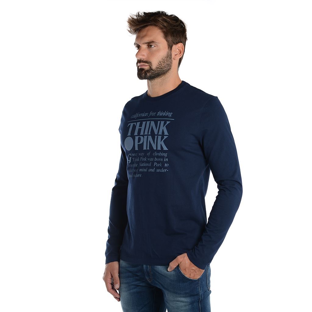 Think Pink T-shirt Uomo Manica Lunga fw1800 Sottocosto