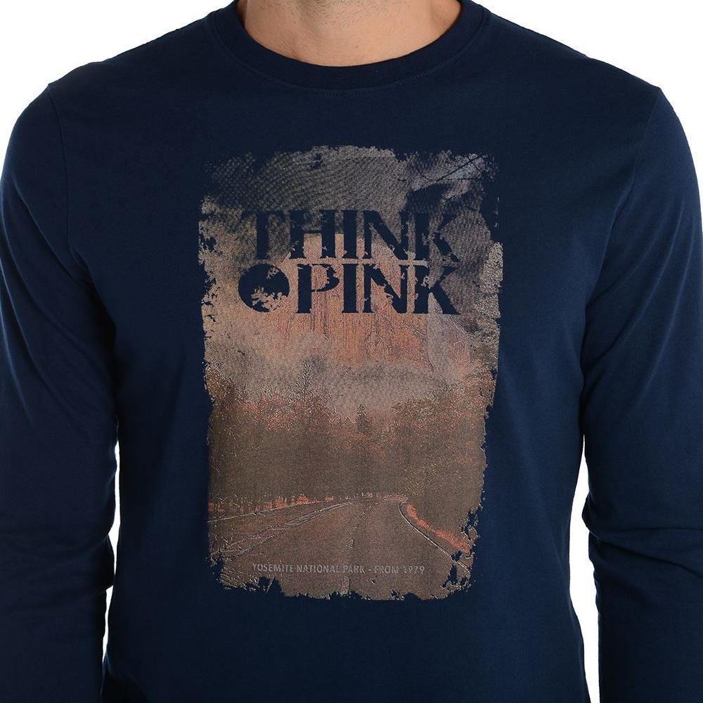 Think Pink T-shirt Uomo Manica Lunga fw1802 Novità