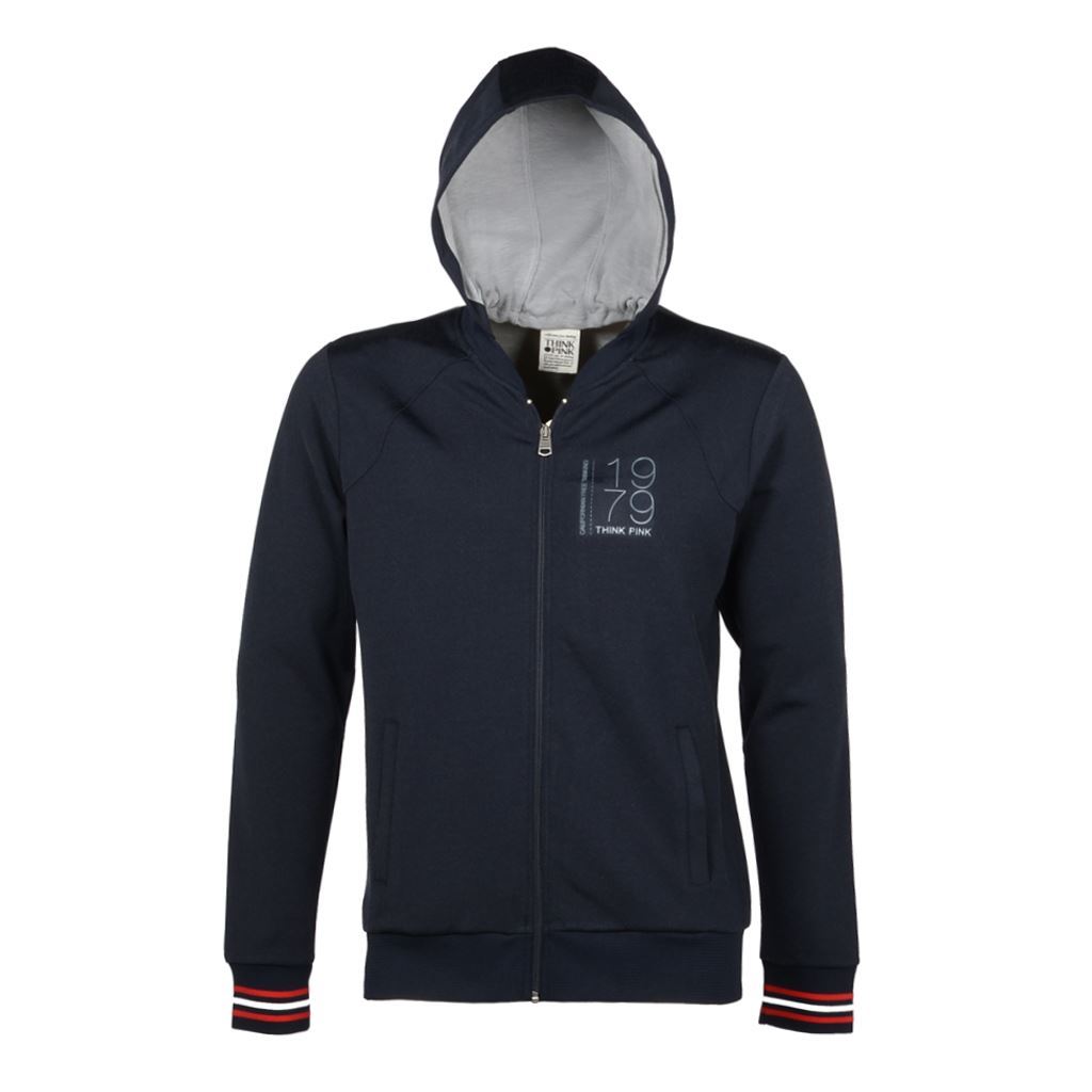 Think Pink Felpa Uomo Zip e Cappuccio ss1804 I Più Venduti