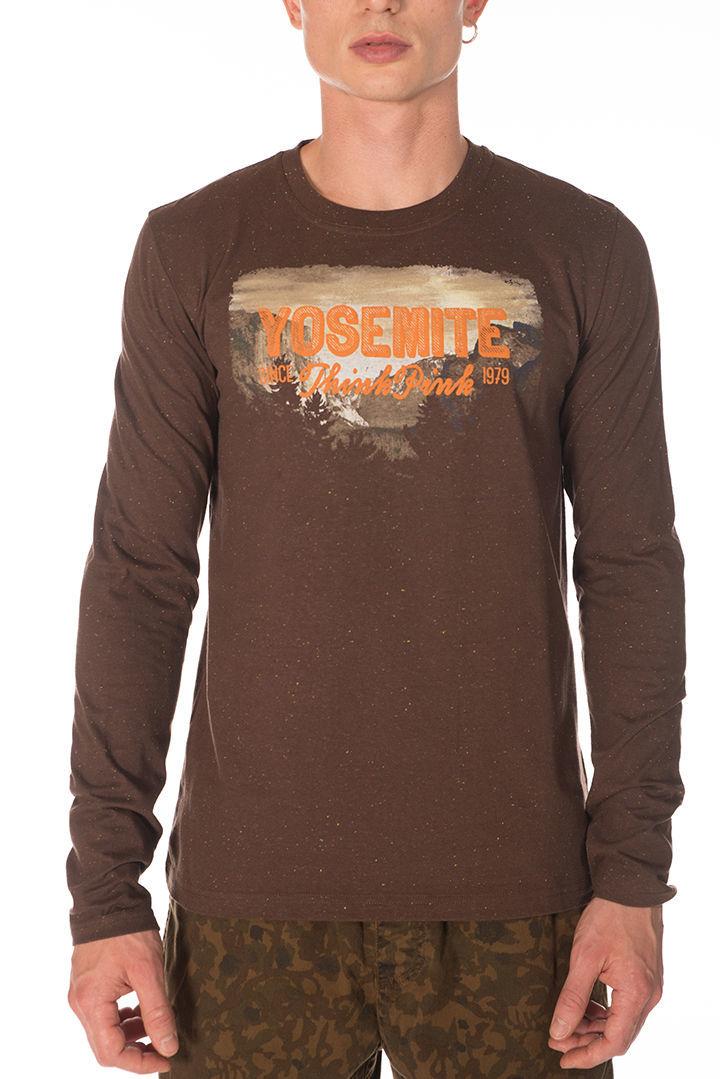 Think Pink T-shirt Uomo Manica Lunga fw1504 Promozione Limitata