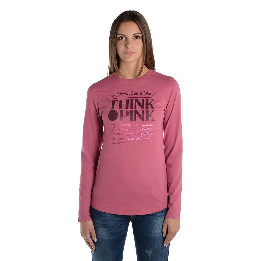 Think Pink T-shirt Donna Manica Lunga fw1800 Qualità