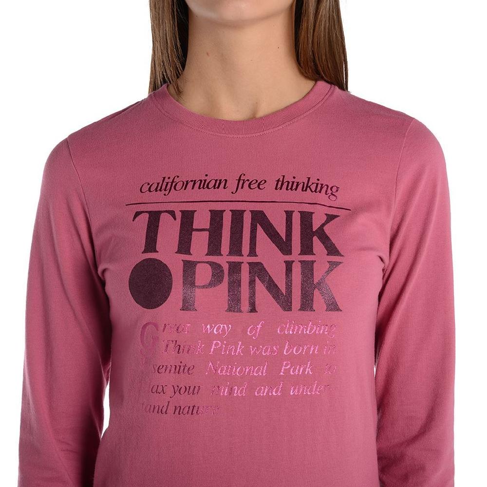 Think Pink T-shirt Donna Manica Lunga fw1800 Qualità