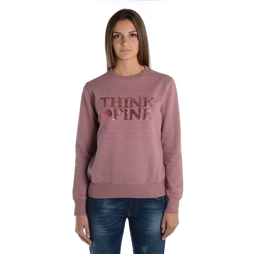 Think Pink Felpa Donna Girocollo fw1800 Promozione