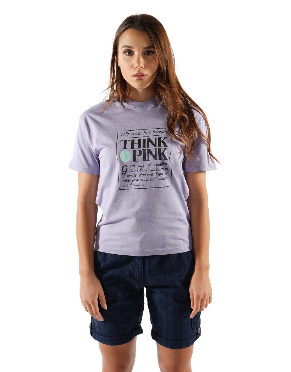 Think Pink T-shirt Donna Logo manica corta ss2200 Vendite Flash