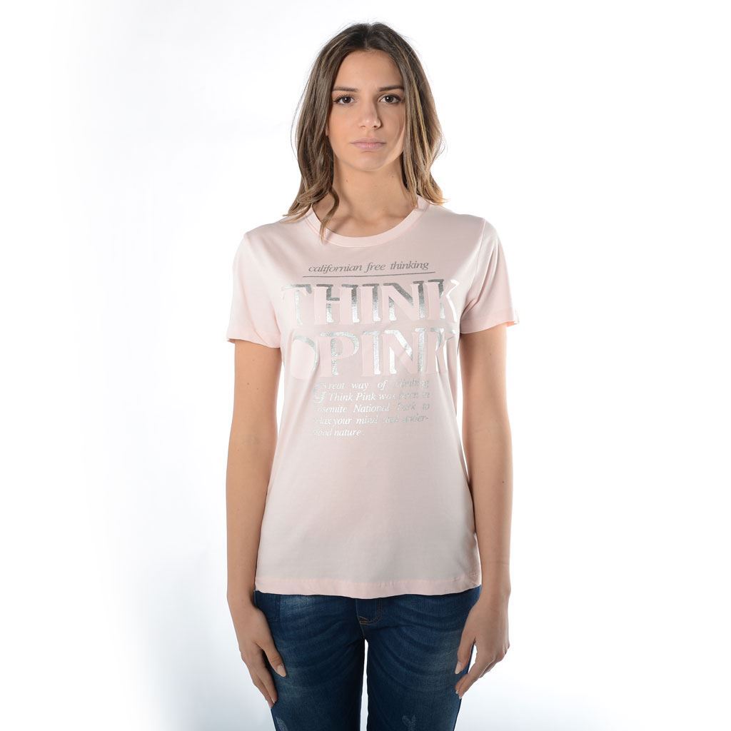 Think Pink T-shirt Donna Manica Corta ss1900 In Linea