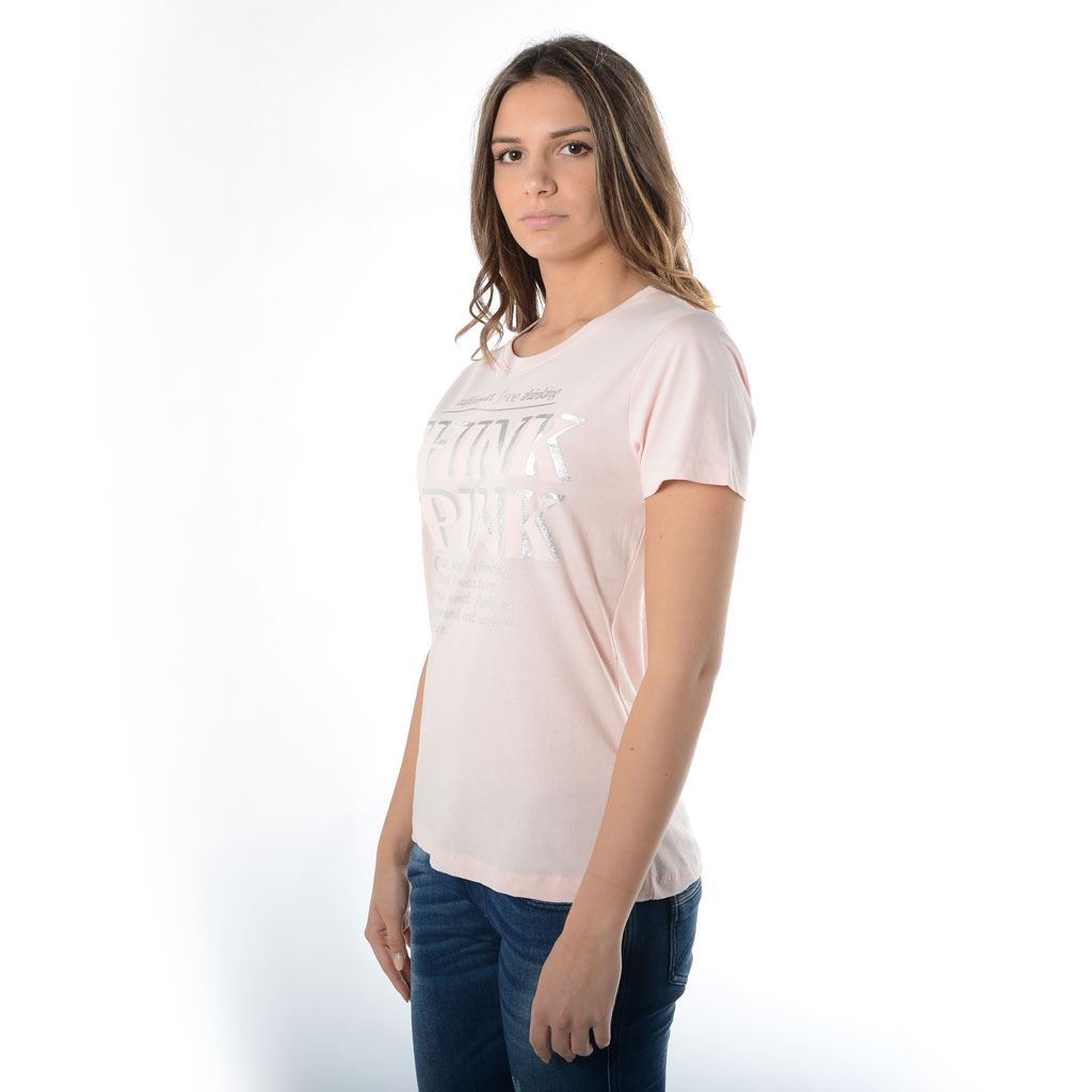 Think Pink T-shirt Donna Manica Corta ss1900 In Linea