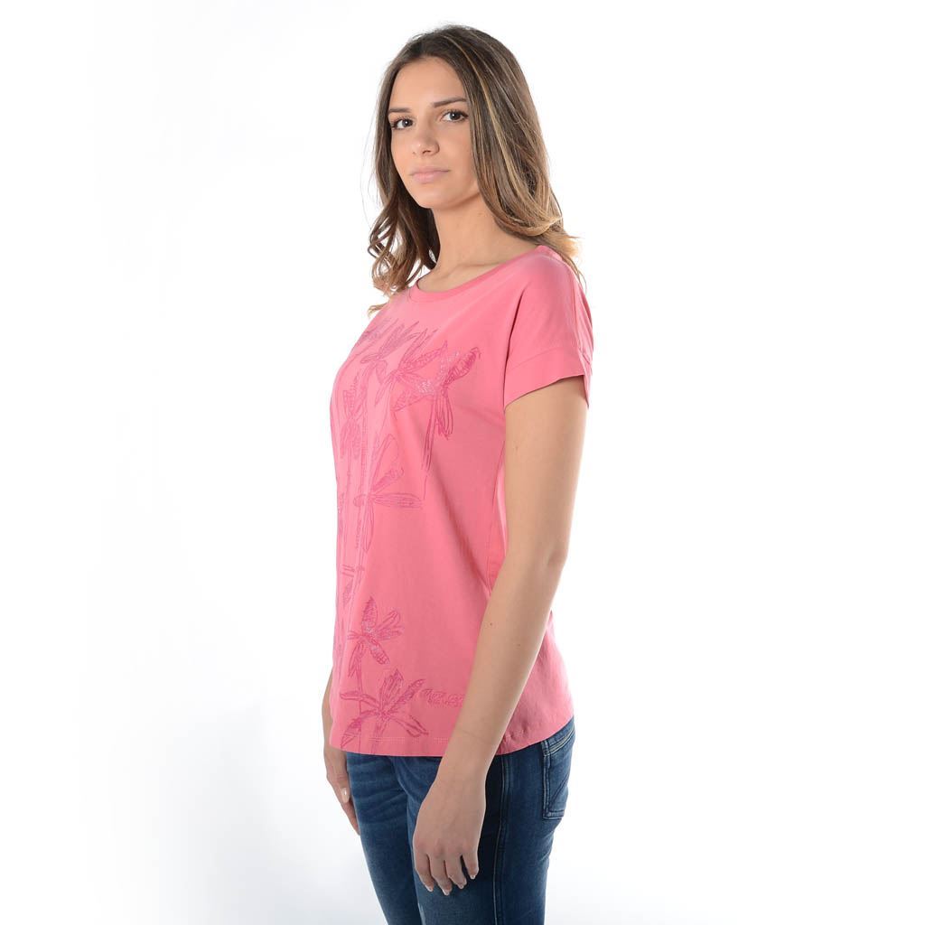 Think Pink T-shirt Donna Manica Corta ss1902 Nuovo