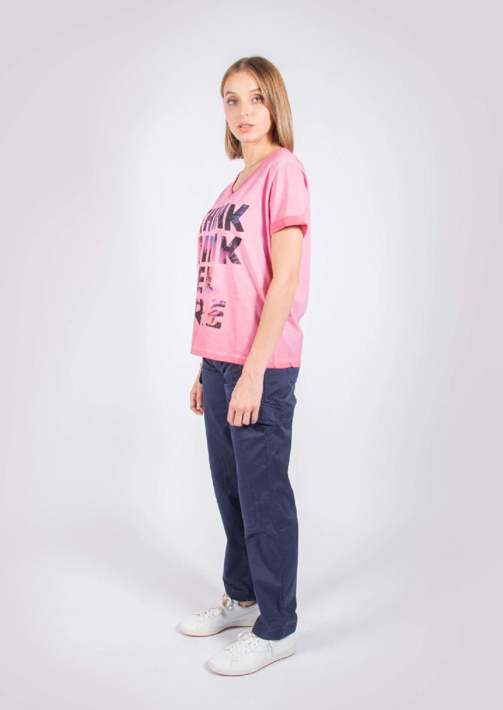 Think Pink T-Shirt donna manica corta ss1910 Spedizione Gratuita