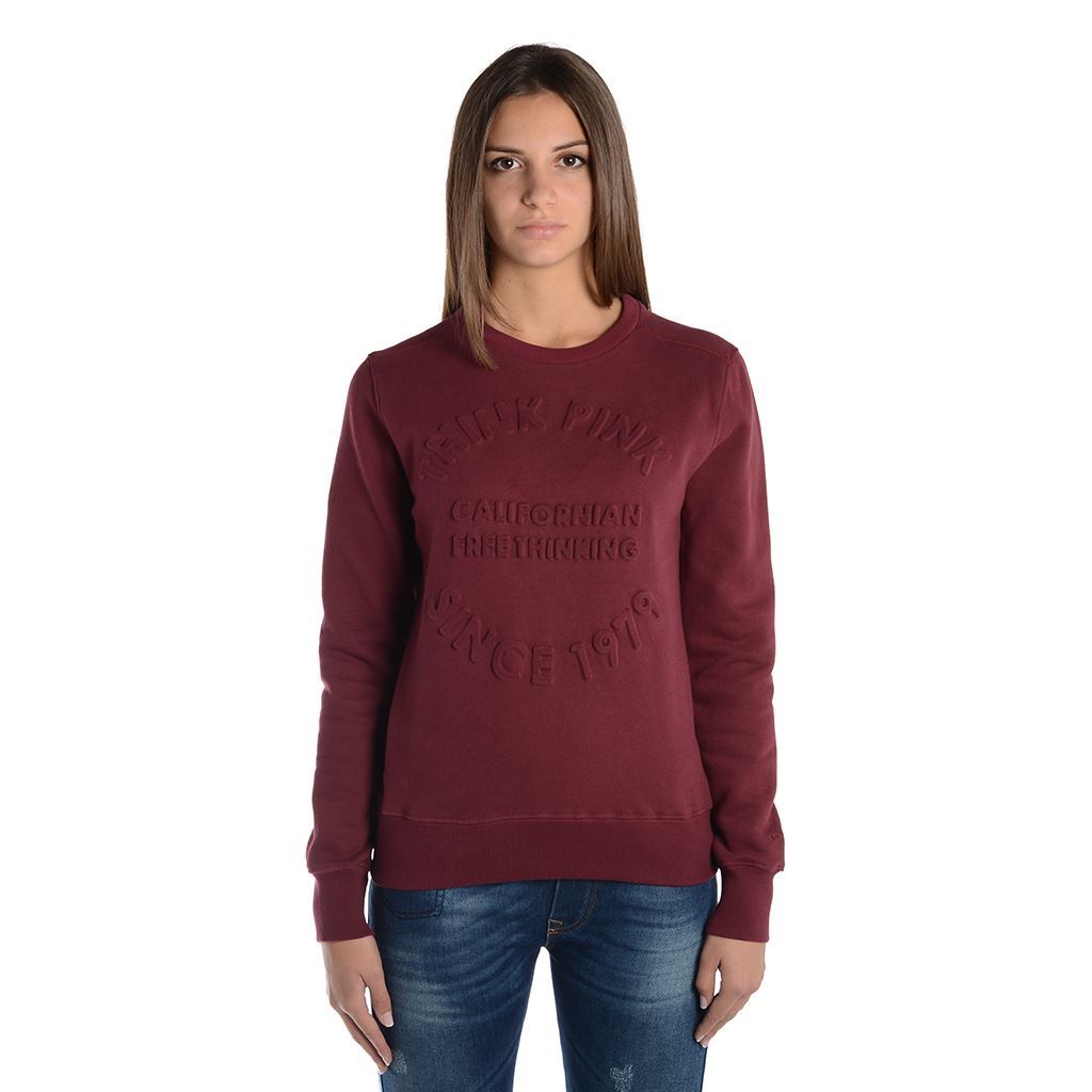 Think Pink Felpa Donna Girocollo fw1801 Consegna Veloce