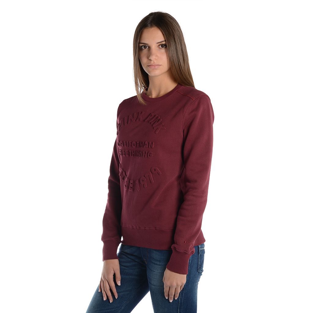 Think Pink Felpa Donna Girocollo fw1801 Consegna Veloce