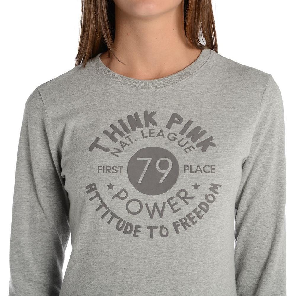 Think Pink T-shirt Donna Manica Lunga fw1801 Affare Del Giorno