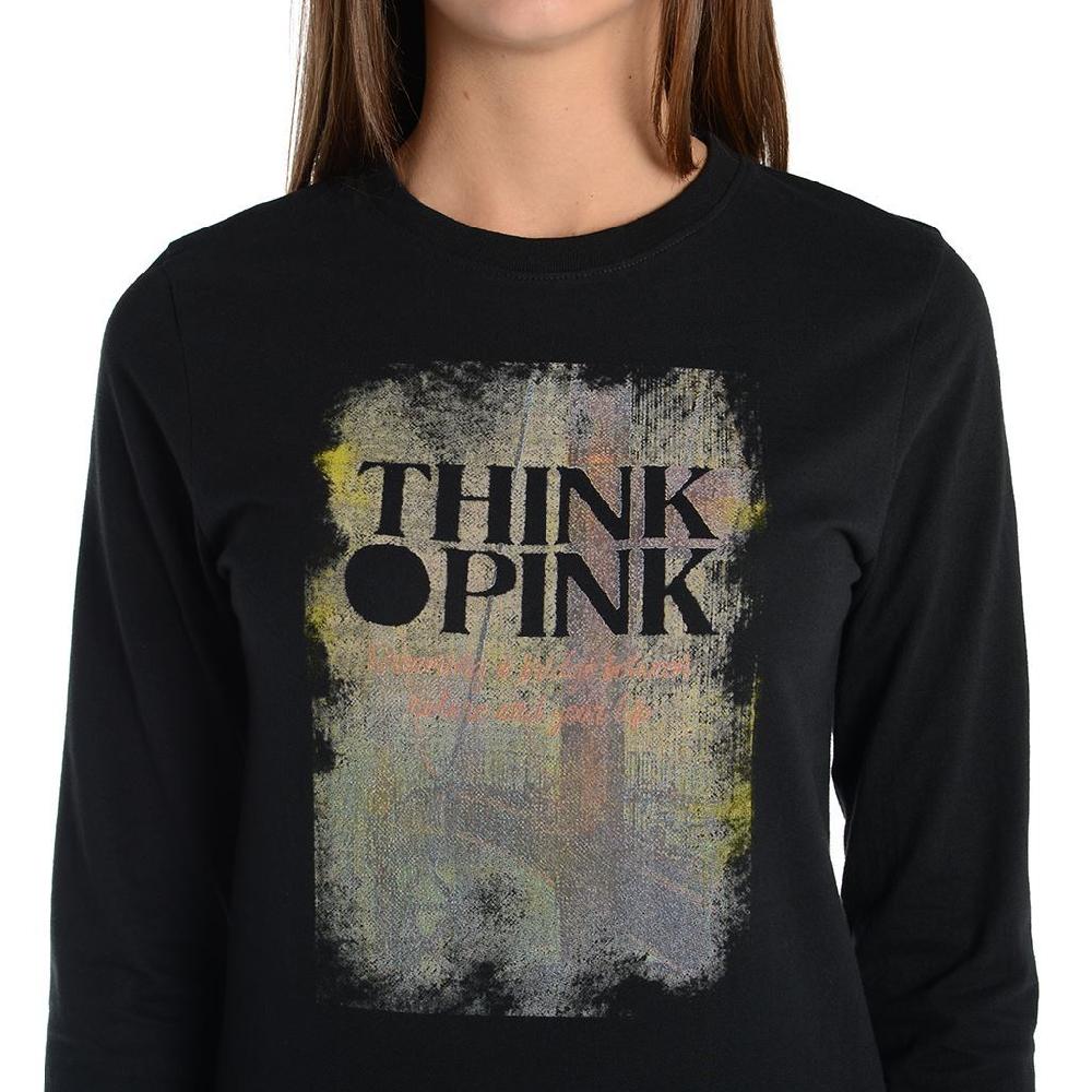 Think Pink T-shirt Donna Manica Lunga fw1805 Prezzo Ridotto