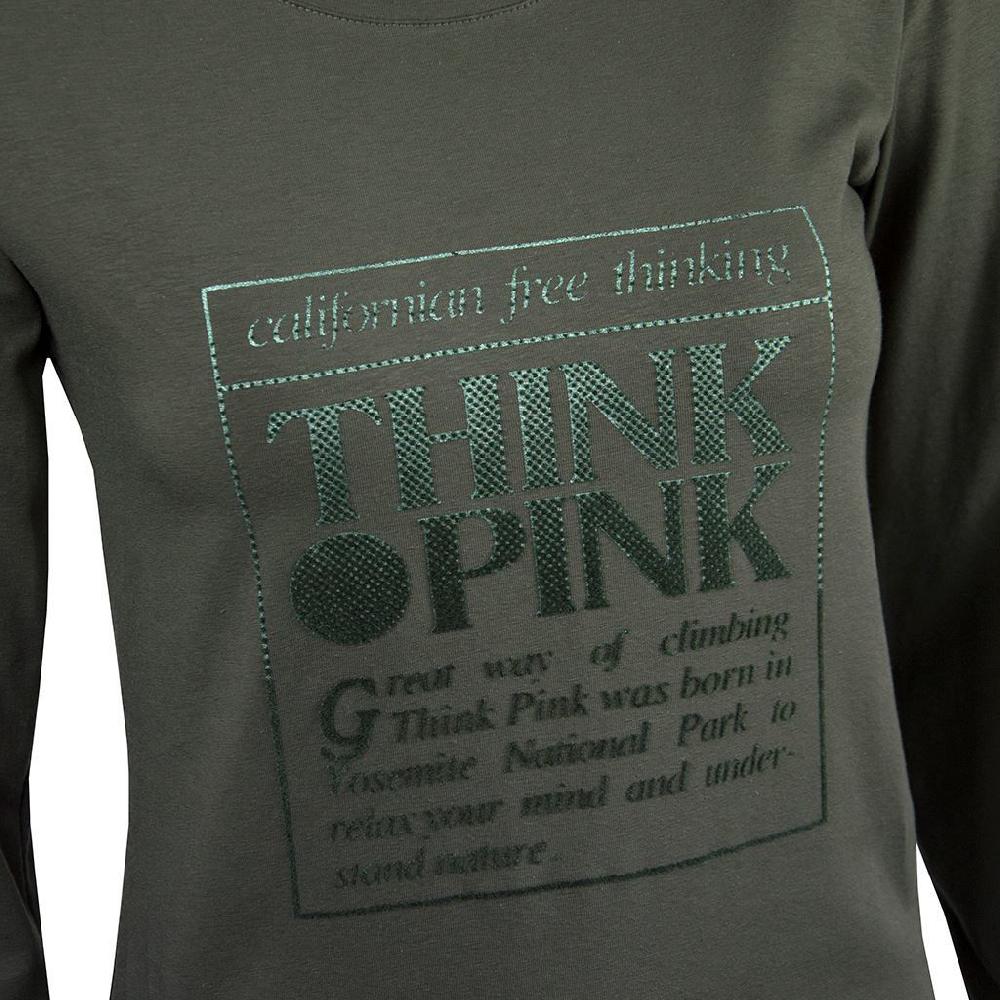 Think Pink T-shirt Donna Manica Lunga fw1700 Sconto