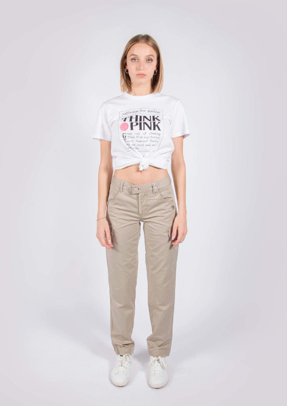 Think Pink Pantaloni lunghi donna con tasconi ss1604 Italia