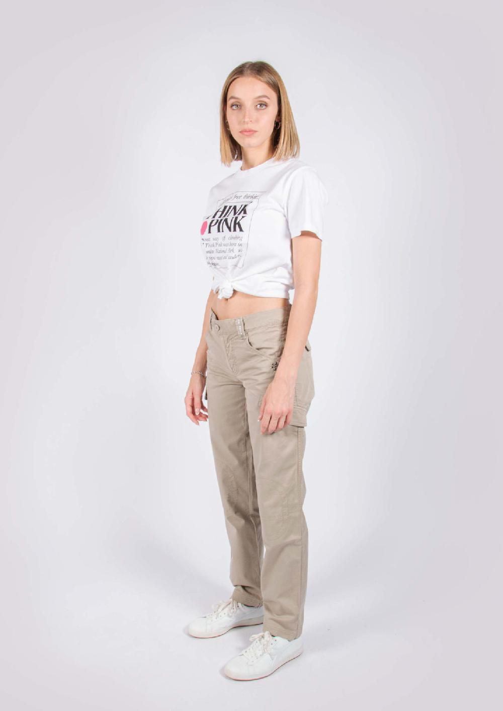 Think Pink Pantaloni lunghi donna con tasconi ss1604 Italia