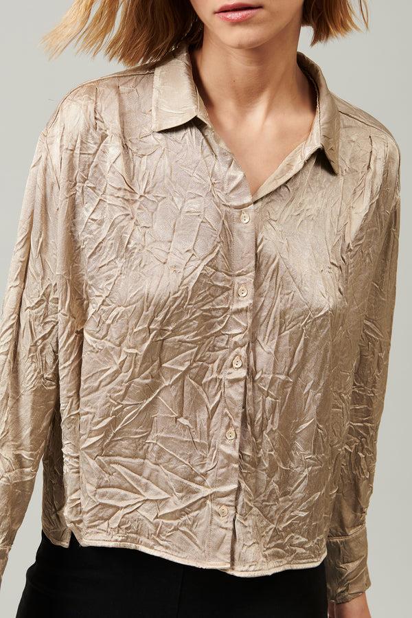 Transit Par Such Camicia fluida in raso di viscosa con effetto stropicciato. modello am – Transit Affare Del Giorno
