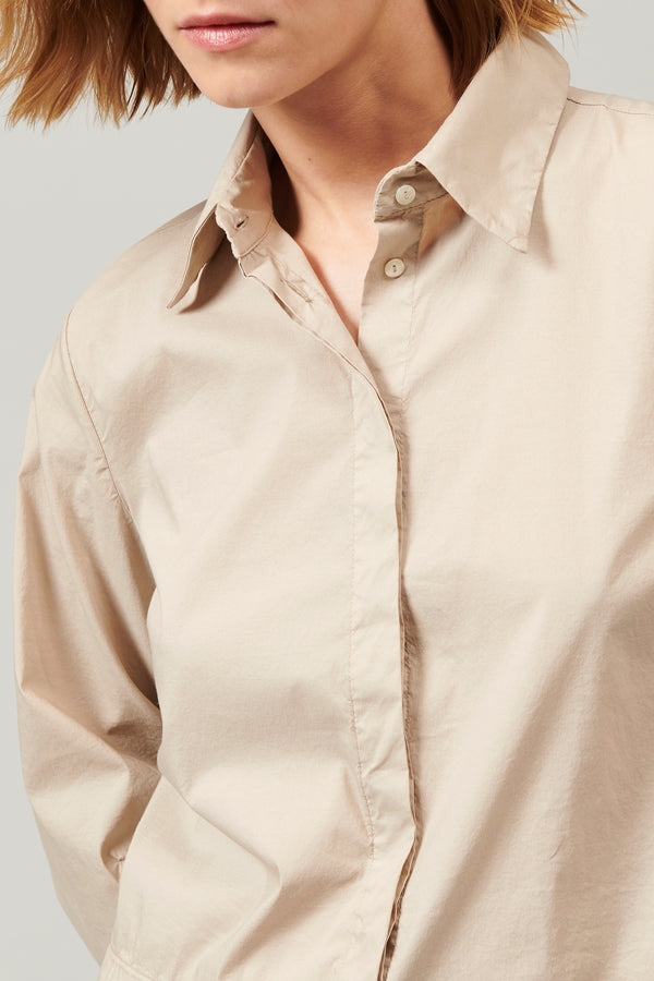 Transit Par Such Camicia in popeline di cotone stretch con manica voluminosa sagomata – Transit Prezzo Ridotto