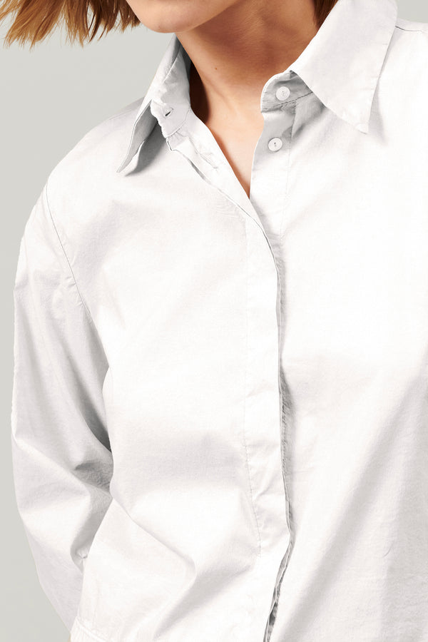Transit Par Such Camicia in popeline di cotone stretch con manica voluminosa sagomata – Transit Presa