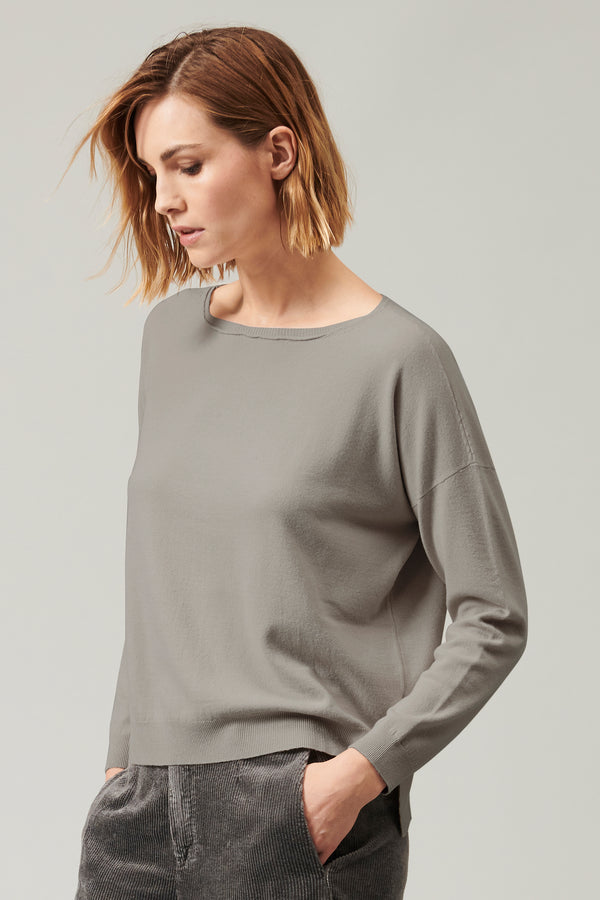 Transit Par Such Maglia oversize in viscosa e lana. linea a scatola collo a barchetta – Transit Offerte esclusive