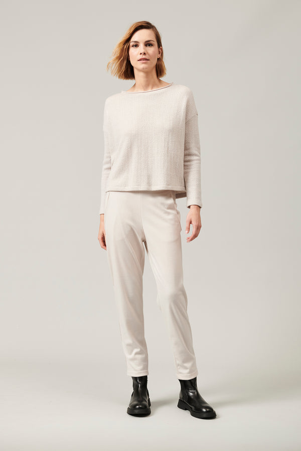 Transit Par Such Maglia di lana e viscosa jacquard microfantasia collo sbarcato e chius – Transit Moda
