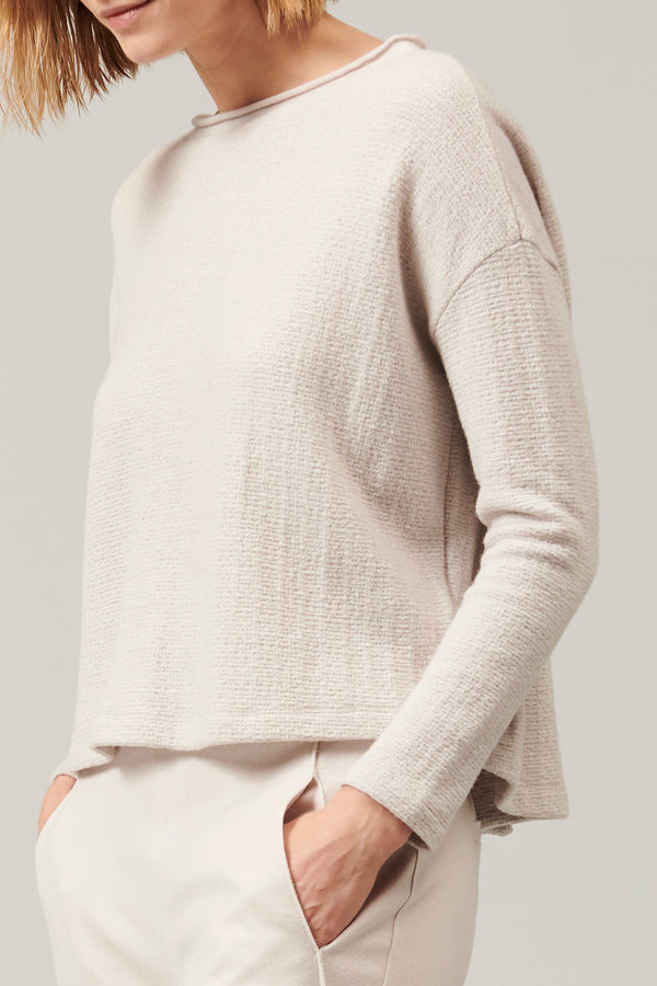 Transit Par Such Maglia di lana e viscosa jacquard microfantasia collo sbarcato e chius – Transit Moda