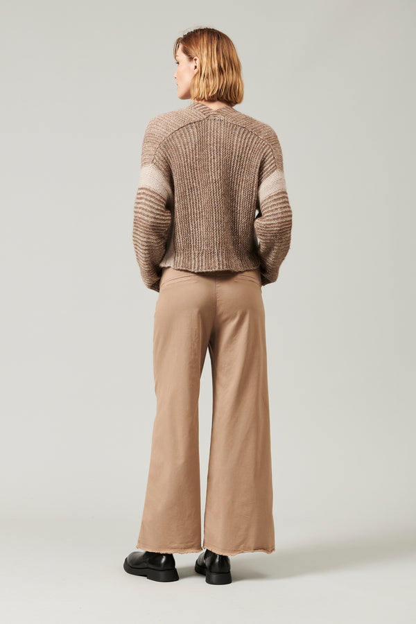 Transit Par Such Cardigan in lana ed alpaca con motivo di riga a contrasto colore | 101 – Transit Fino Al -60%