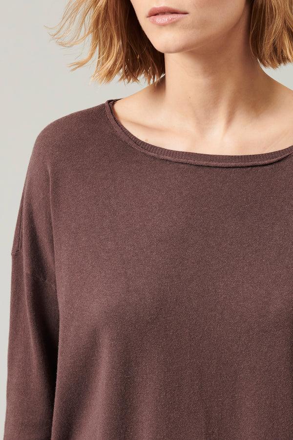 Transit Par Such Maglia oversize in viscosa e lana. linea a scatola collo a barchetta – Transit Novità