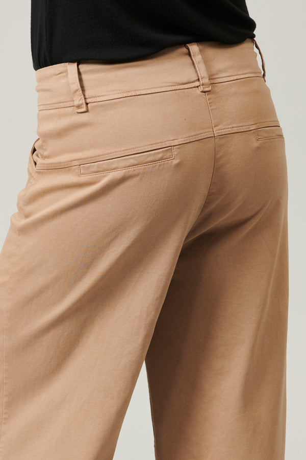 Transit Par Such Pantalone gamba larga e taglio a vivo sul fondo in viscosa e cotone st – Transit Negozio