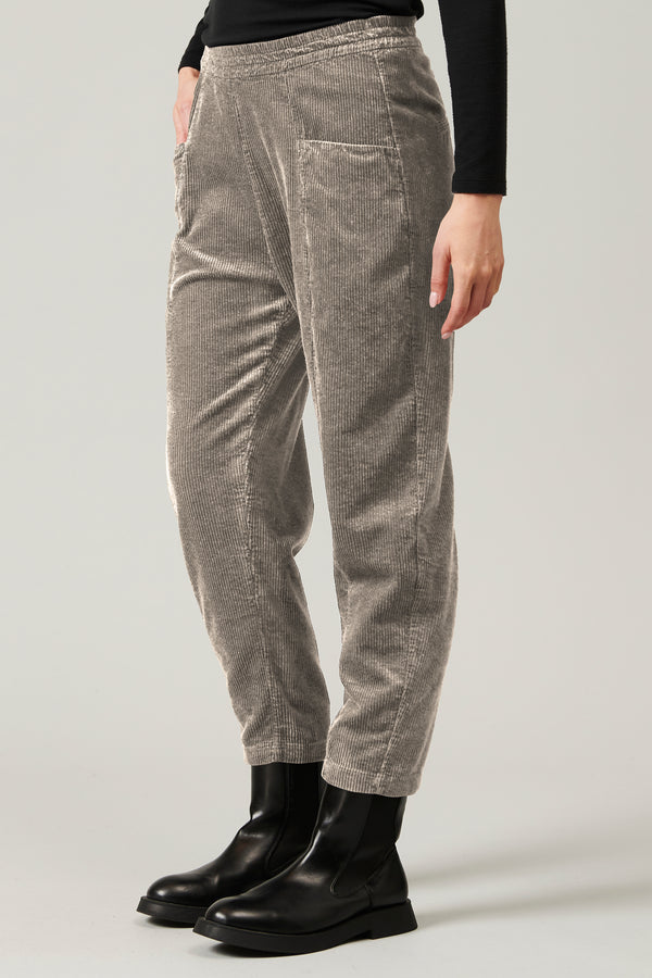 Transit Par Such Pantalone comfort fit con elastico in vita in velluto a coste di visco – Transit In Saldo
