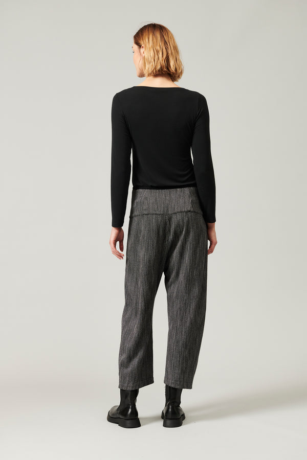 Transit Par Such Pantalone cavallo basso con baschina alta profilata in maglia a contra – Transit Moda