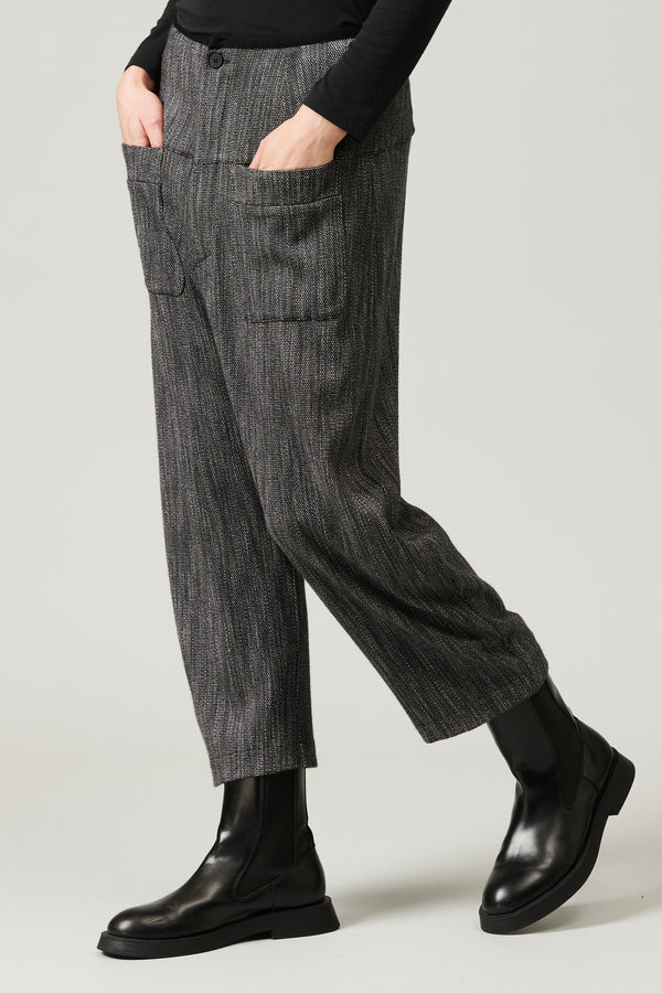 Transit Par Such Pantalone cavallo basso con baschina alta profilata in maglia a contra – Transit Moda