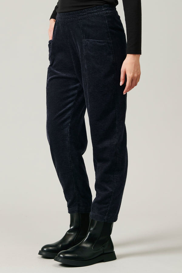 Transit Par Such Pantalone comfort fit con elastico in vita in velluto a coste di visco – Transit Italia